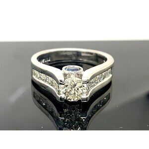 Engagement Ring Diamond 1.40ctw 14k White Gold Finelli Women's Jewelry Size 6.75